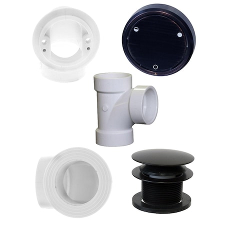Westbrass Closing Metalic Overflow Plumber's Pack in Oil Rubbed Bronze D493CHPM-12